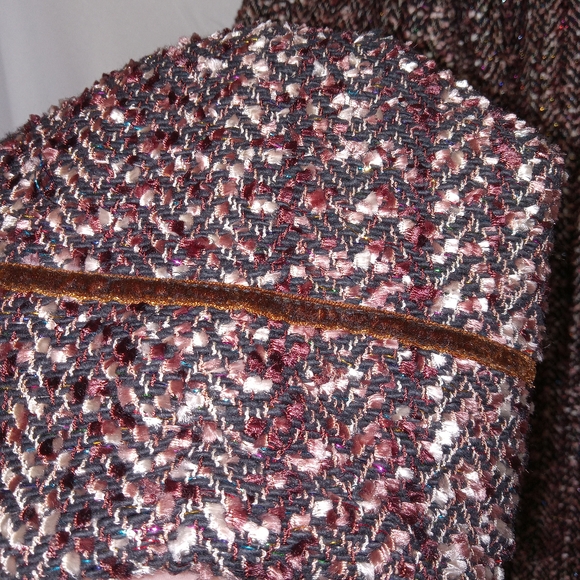 YAK MAGIK Multi Colored Tweed Sparkly Evening Jacket With Ruffled Hem Womns XL - Picture 8 of 13